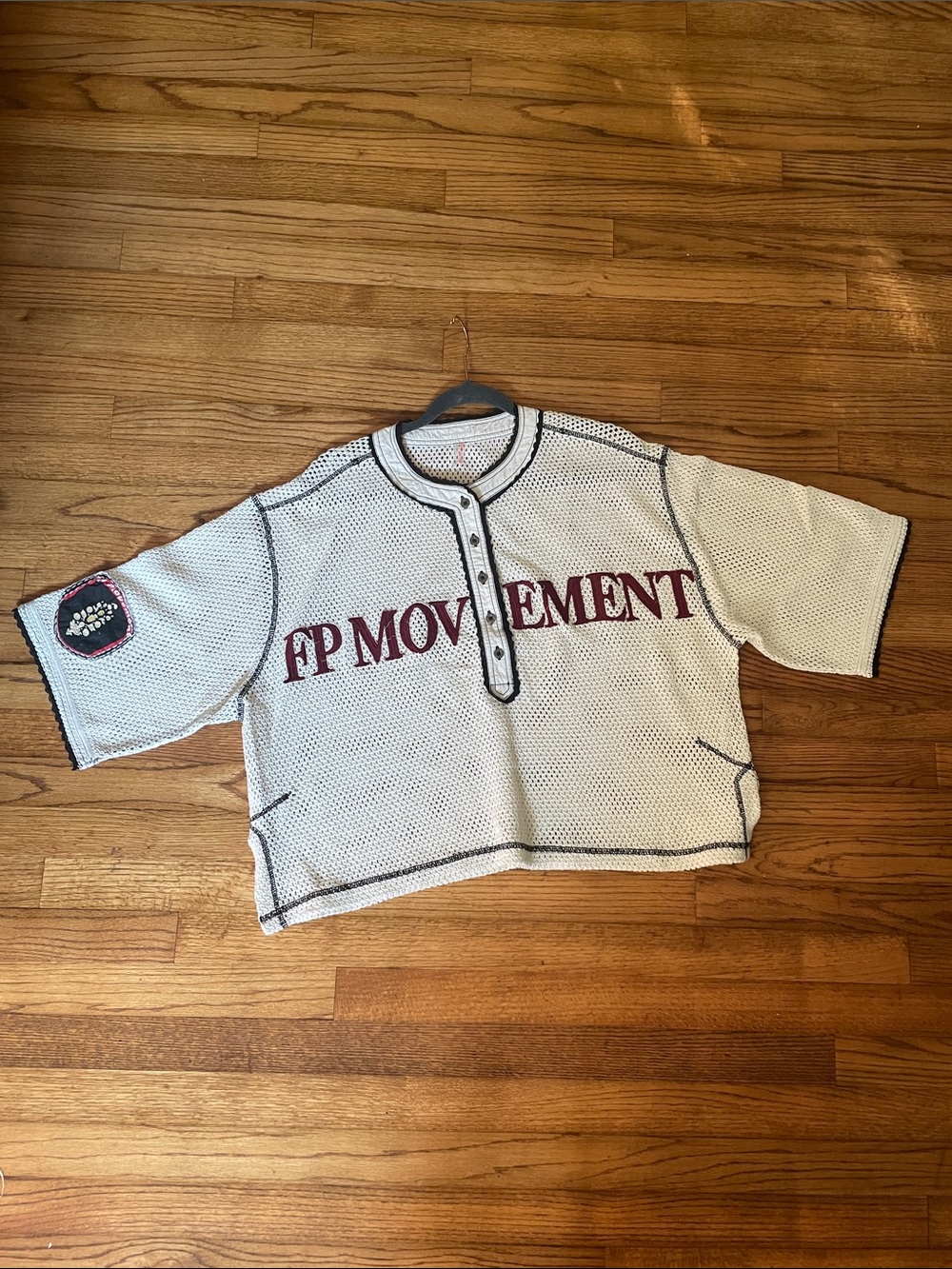 FP Movement by Free People Camp Out Tee with Burgundy Chest Logo - Picture 8 of 12